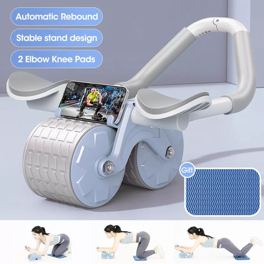 Automatic Ab Roller Abdominal Wheel Gym Workout Equipment Training Elbow Support