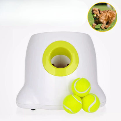 Automatic Pet Dog Ball Launcher Throwing Machine Tennis Ball Interactive Fetch Toy + 3 Ball