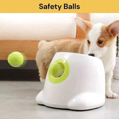 Automatic Pet Dog Ball Launcher Throwing Machine Tennis Ball Interactive Fetch Toy + 3 Ball