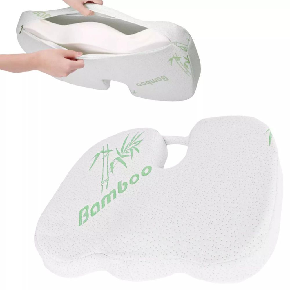 Bamboo Memory Foam Seat / Back Cushion Hip Posture Coccyx Lumbar Car Office