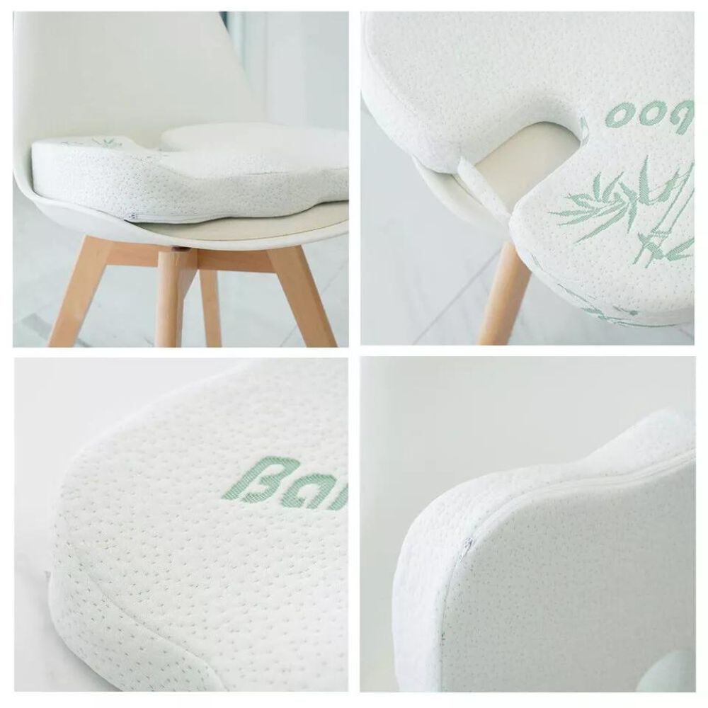 Bamboo Memory Foam Seat / Back Cushion Hip Posture Coccyx Lumbar Car Office