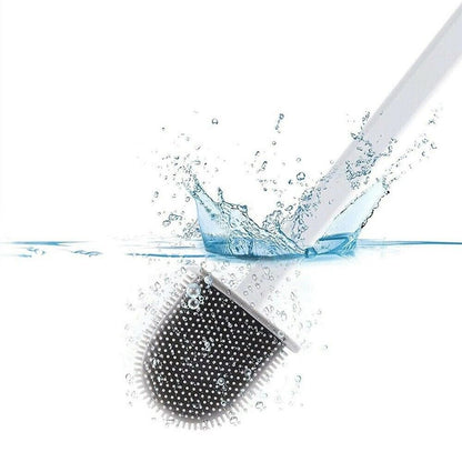 Bathroom Toilet Brush Silicone Bristles Cleaning Brush with Holder Creative Set