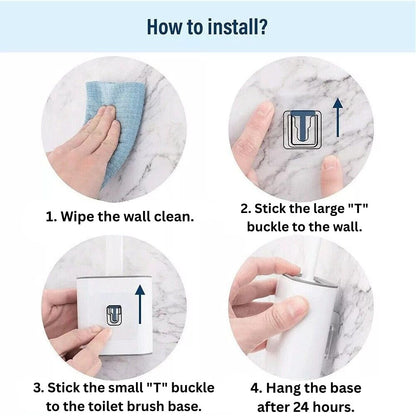 Bathroom Toilet Brush Silicone Bristles Cleaning Brush with Holder Creative Set