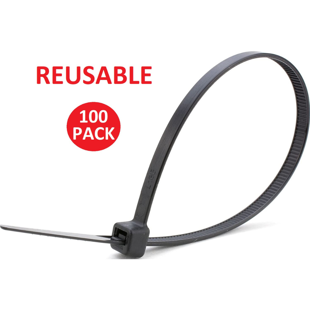 Cable Zip Ties Nylon Plastic Heavy Duty Releasable Reusable Wrap Wire Removable