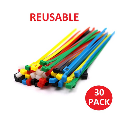 Cable Zip Ties Nylon Plastic Heavy Duty Releasable Reusable Wrap Wire Removable