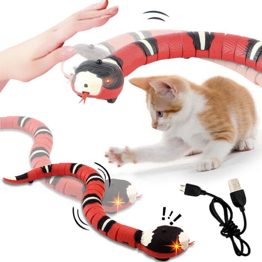 Cat Pet Snake Interactive Toy Smart Sensing Toys Cats USB Charging Electron