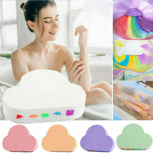 Cloud Rainbow Bath Salt Ball Essential Bubble Skin Care Oil Effervescent Bath