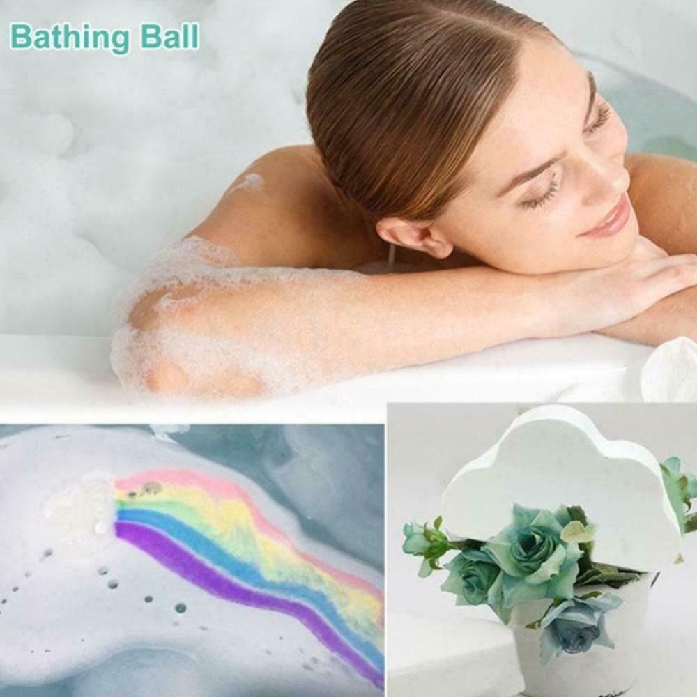 Cloud Rainbow Bath Salt Ball Essential Bubble Skin Care Oil Effervescent Bath