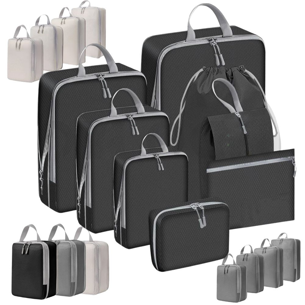 Compression Packing Cubes Expandable Luggage Storage Bags Set Travel Packing Bag