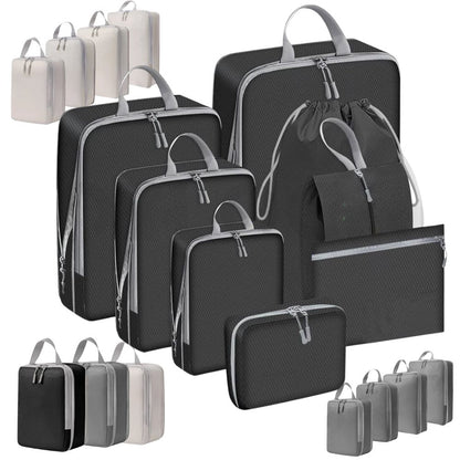 Compression Packing Cubes Expandable Luggage Storage Bags Set Travel Packing Bag