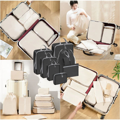 Compression Packing Cubes Expandable Luggage Storage Bags Set Travel Packing Bag
