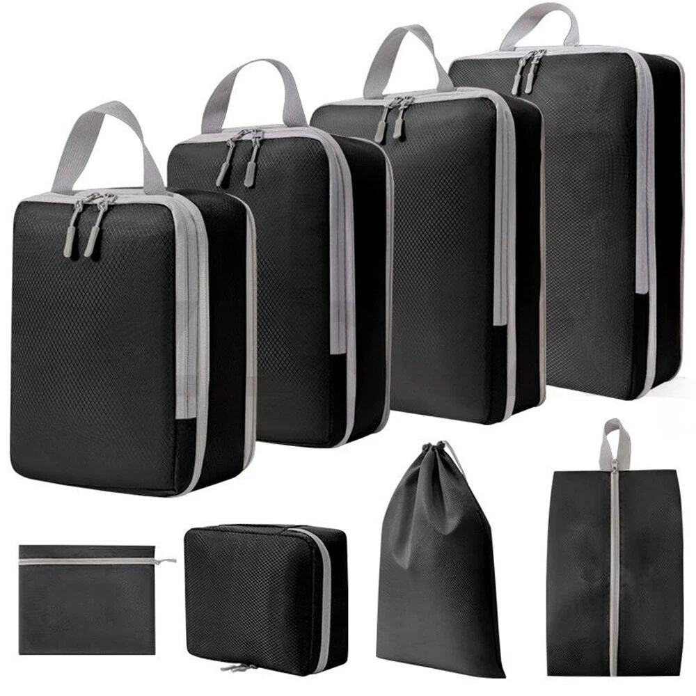 Compression Packing Cubes Expandable Luggage Storage Bags Set Travel Packing Bag
