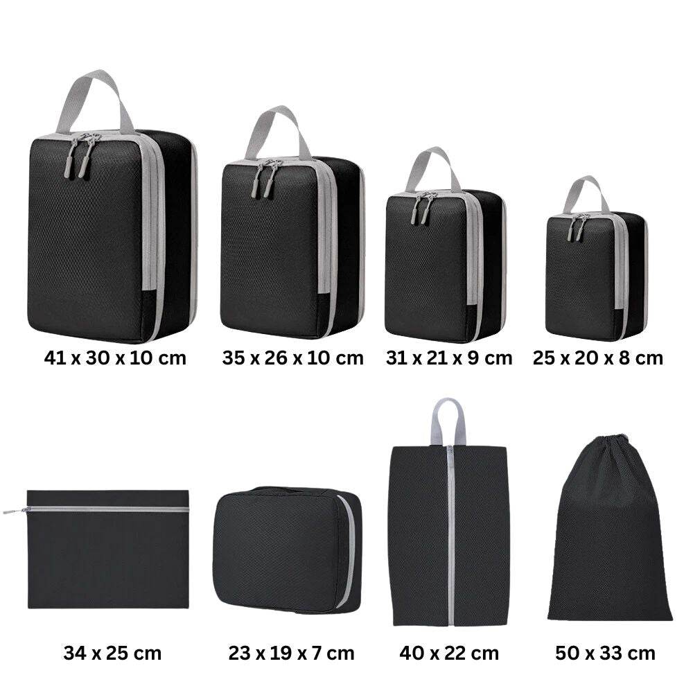 Compression Packing Cubes Expandable Luggage Storage Bags Set Travel Packing Bag