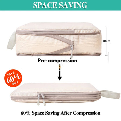 Compression Packing Cubes Expandable Luggage Storage Bags Set Travel Packing Bag