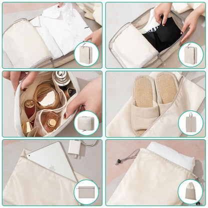 Compression Packing Cubes Expandable Luggage Storage Bags Set Travel Packing Bag