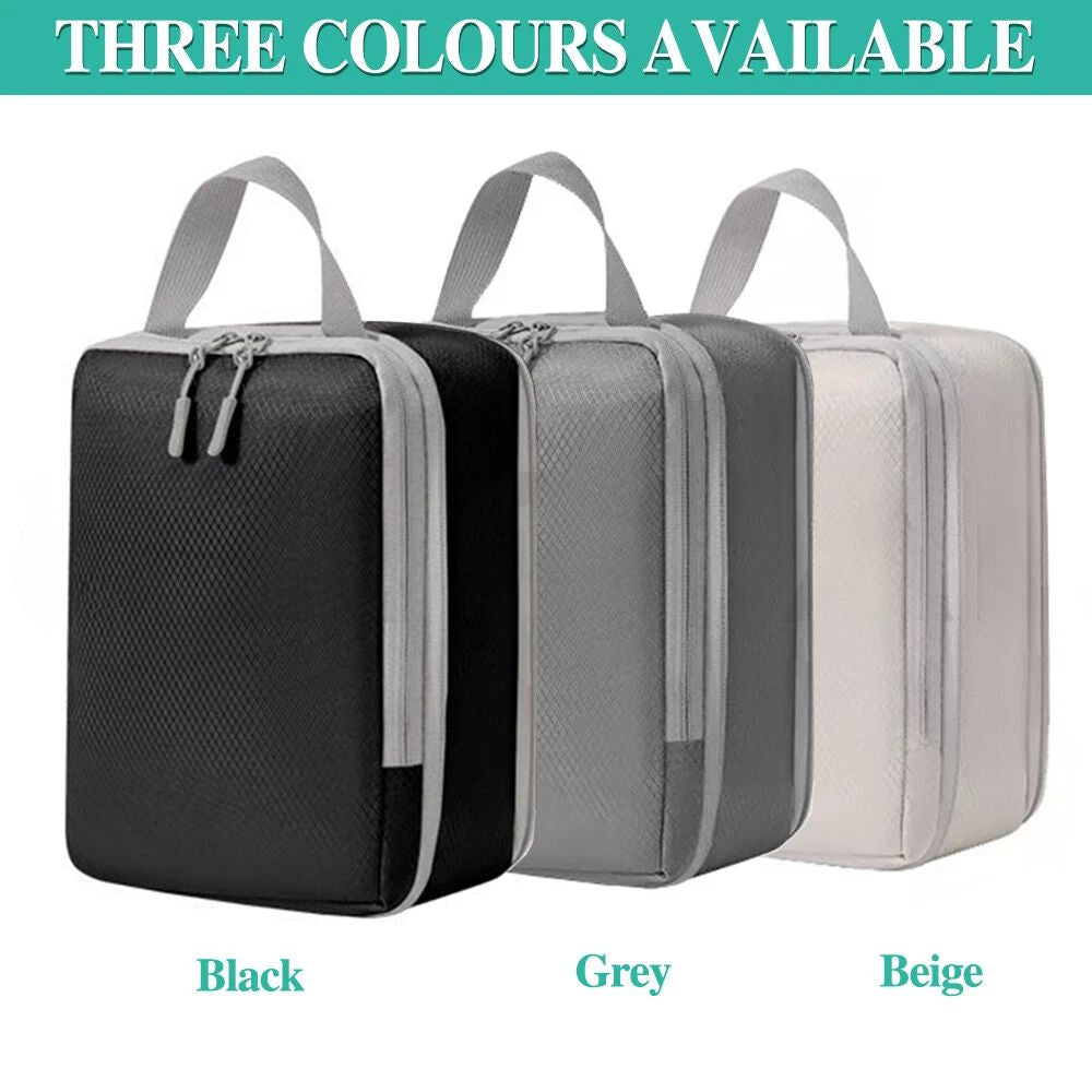 Compression Packing Cubes Expandable Luggage Storage Bags Set Travel Packing Bag