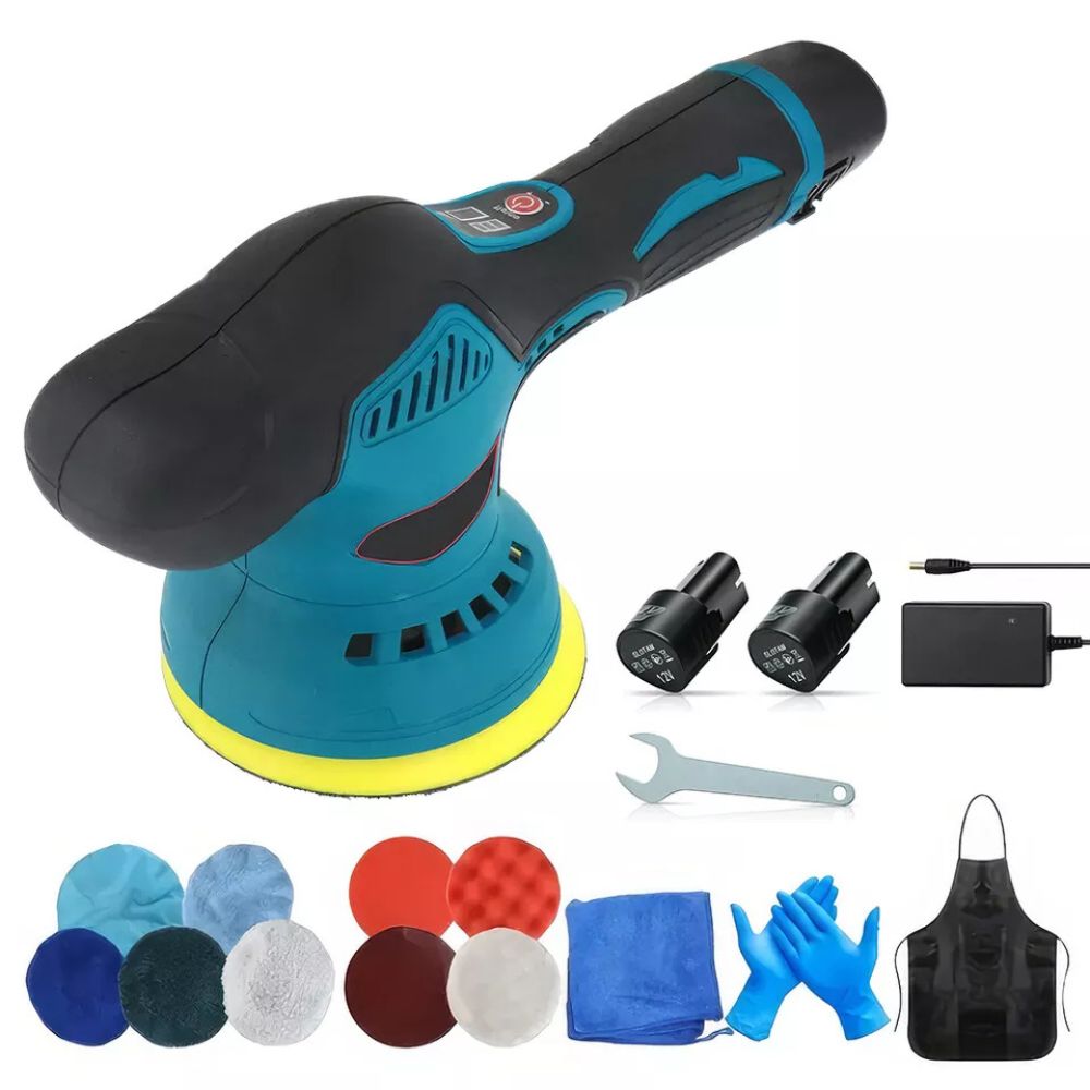 Cordless Car Buffer Polisher Kit Wheel For Car Detailing 125mm Sanding Polishing