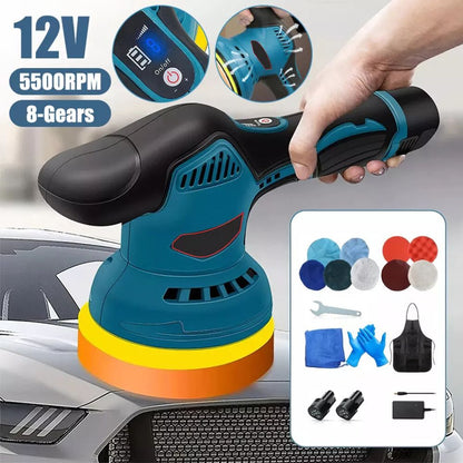 Cordless Car Buffer Polisher Kit Wheel For Car Detailing 125mm Sanding Polishing