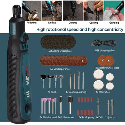 Cordless Electric Grinding Pen Kits Rotary Drill Grinder USB Engraving Tools