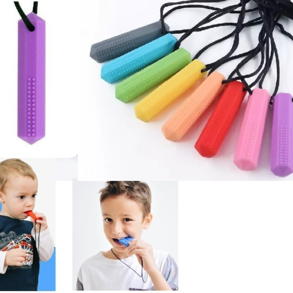 Crystal Sensory Chew Necklace For Biting, Teething, Autism, ADHD & Fidgeting