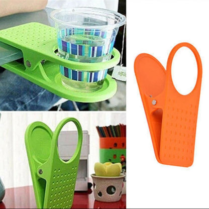 Random Colour Cup Holder Clip Table Desk Side Water Glass Beer Drink Bottle Tumbler Beverage