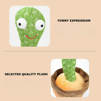 Dancing Cactus Plush Toy Succulent Electronic Shake with Cute Song Dance Gift