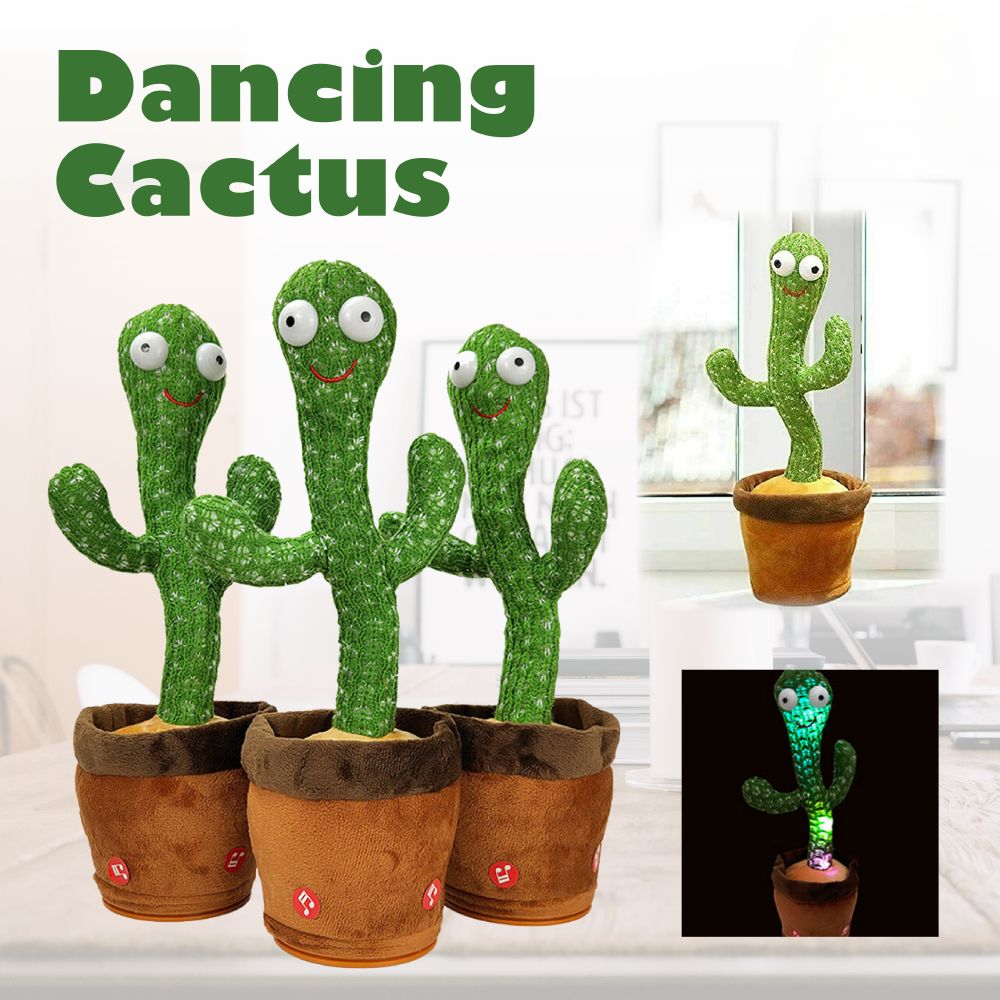 Dancing Cactus Plush Toy Succulent Electronic Shake with Cute Song Dance Gift