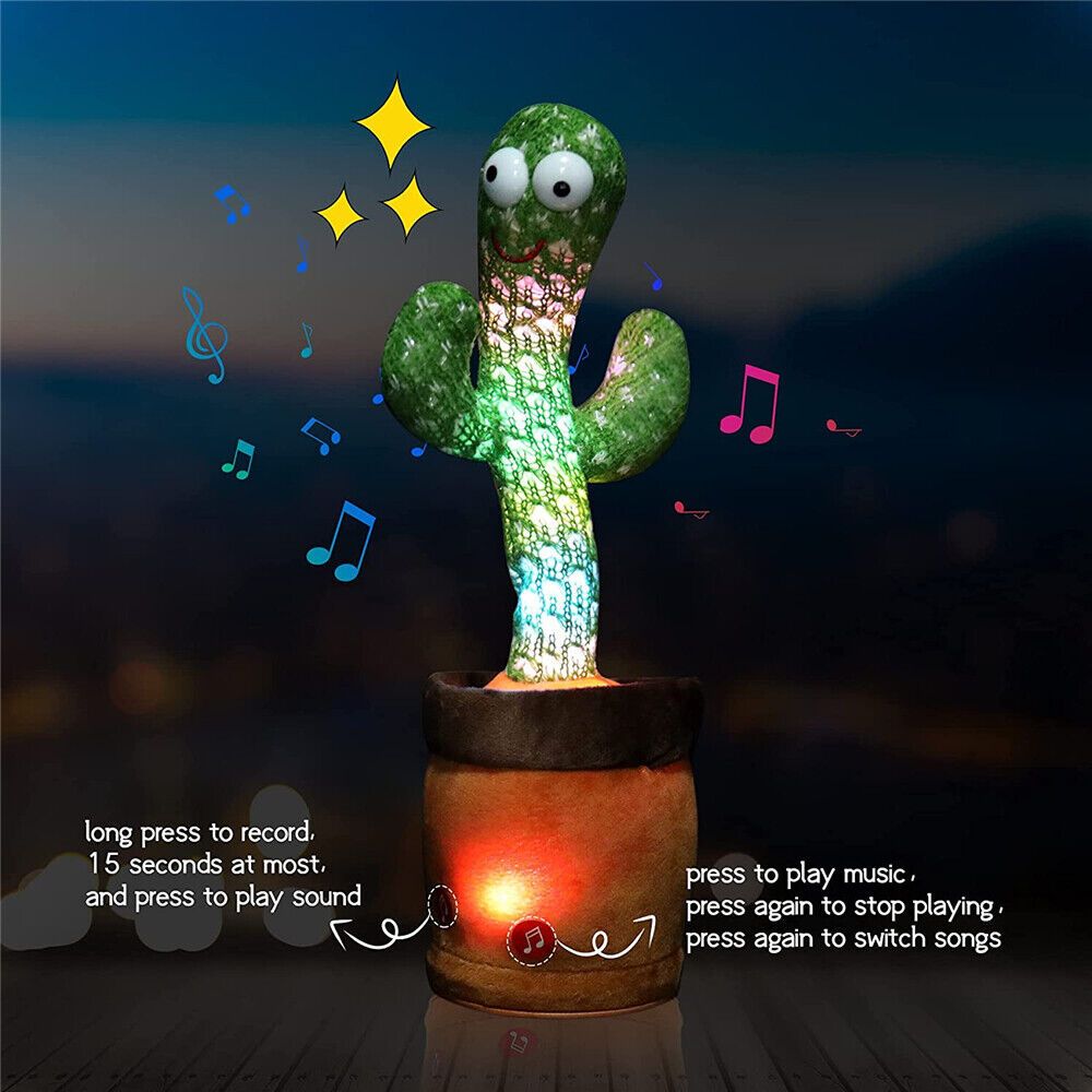 Dancing Cactus Plush Toy Succulent Electronic Shake with Cute Song Dance Gift