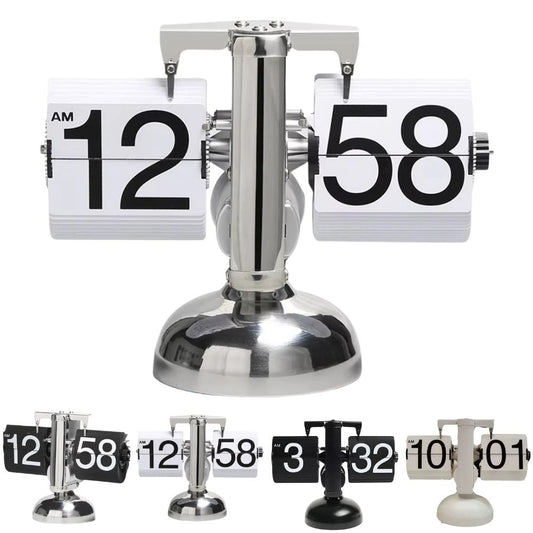 Digital Auto Flip Clock Internal Gear Operated Time Clocks Quartz