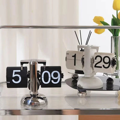 Digital Auto Flip Clock Internal Gear Operated Time Clocks Quartz