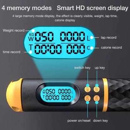 Digital Skipping Jump Rope Speed Cordless Wireless Fitness With Calorie Counter