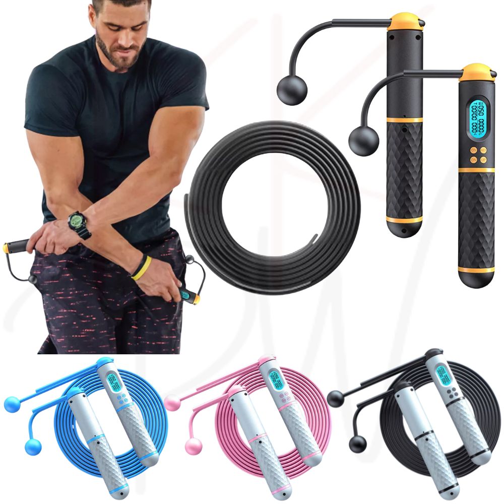 Digital Skipping Jump Rope Speed Cordless Wireless Fitness With Calori ...