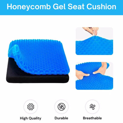 Double Layer Gel Honeycomb Seat Cushion Comfort Support Cooling Flex Pain Rel