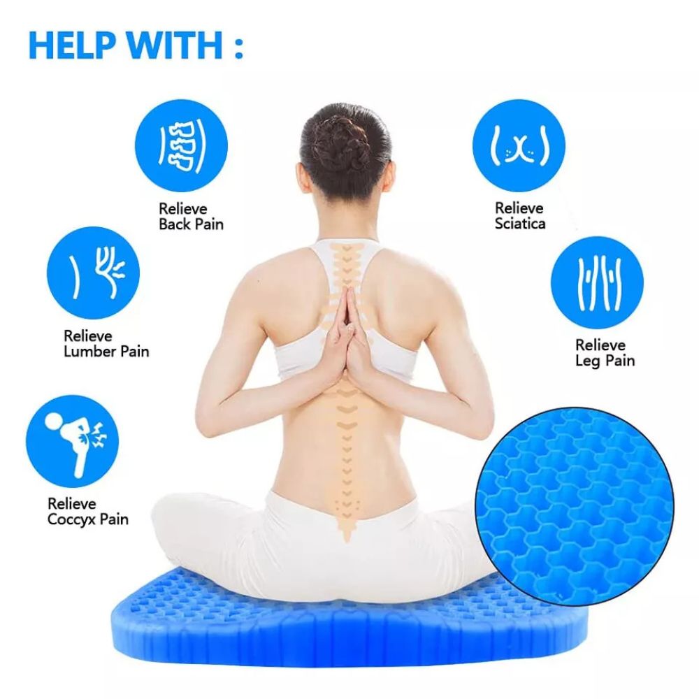 Double Layer Gel Honeycomb Seat Cushion Comfort Support Cooling Flex Pain Rel