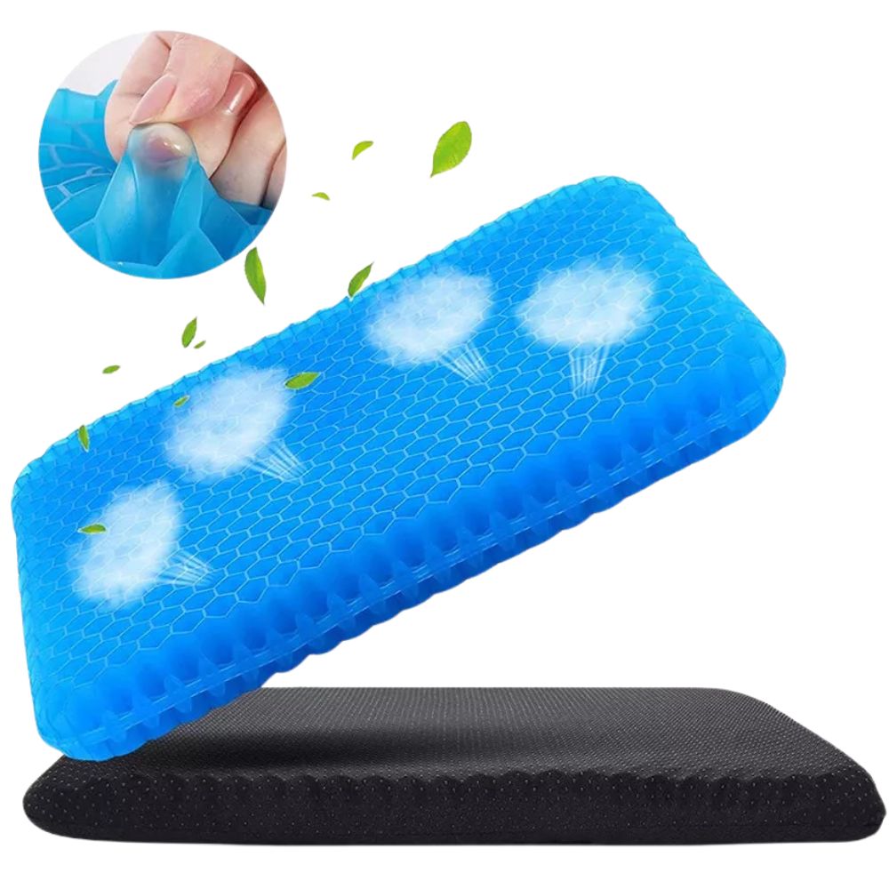 Double Layer Gel Honeycomb Seat Cushion Comfort Support Cooling Flex Pain Rel