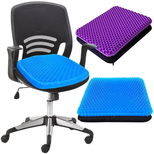 Double Layer Gel Honeycomb Seat Cushion Comfort Support Cooling Flex Pain Rel