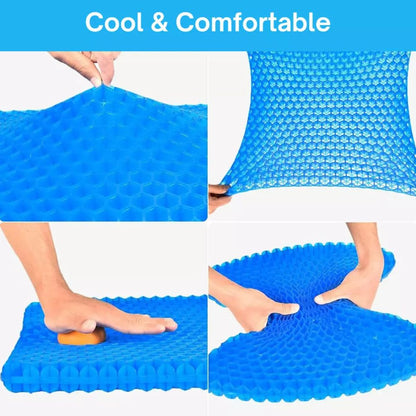 Double Layer Gel Honeycomb Seat Cushion Comfort Support Cooling Flex Pain Rel