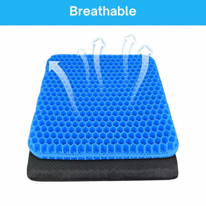 Double Layer Gel Honeycomb Seat Cushion Comfort Support Cooling Flex Pain Rel