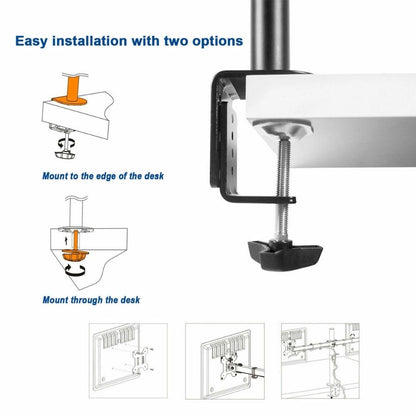 Dual Arm Monitor Stand Desk Mount HD LED TV Screen Holder Bracket Fit Up to 27''