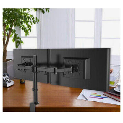 Dual Arm Monitor Stand Desk Mount HD LED TV Screen Holder Bracket Fit Up to 27''