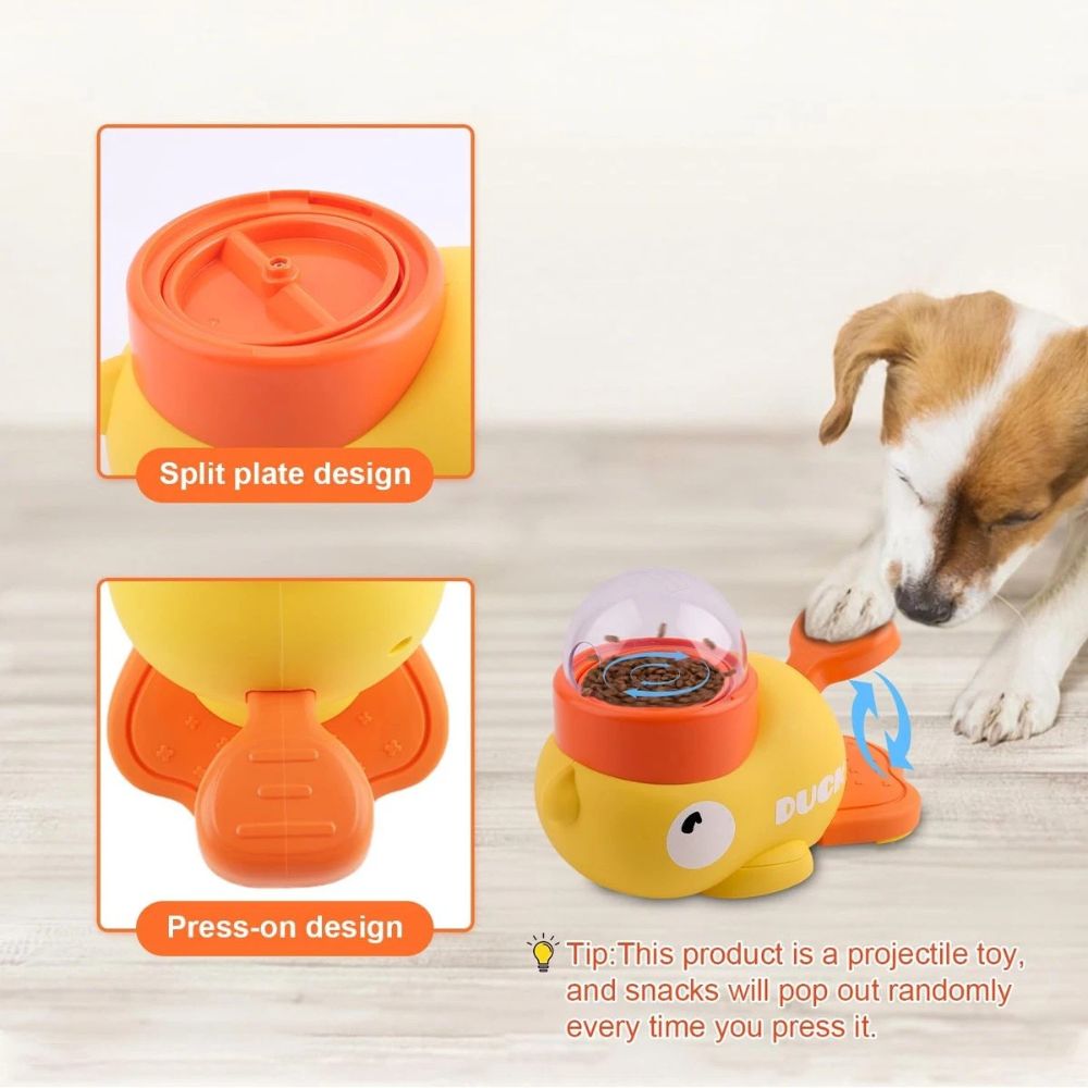 Duck dog treat dispenser slow feeder