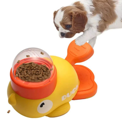 Duck dog treat dispenser slow feeder
