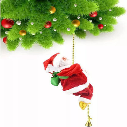 Electric Christmas Santa Claus Climbing Rope Decor Musical Toy Xmas Gift Party