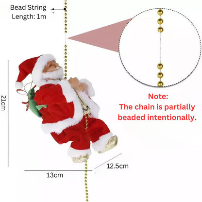 Electric Christmas Santa Claus Climbing Rope Decor Musical Toy Xmas Gift Party