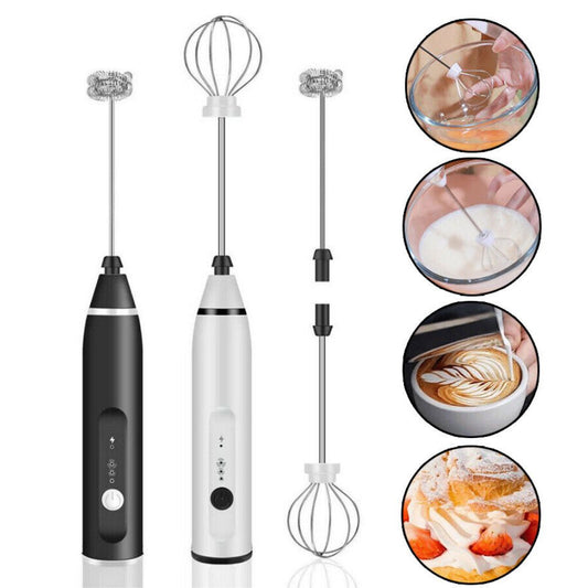 Electric Egg Beater Milk Coffee Frother USB Rechargeable Drink Foamer Mixer Tool