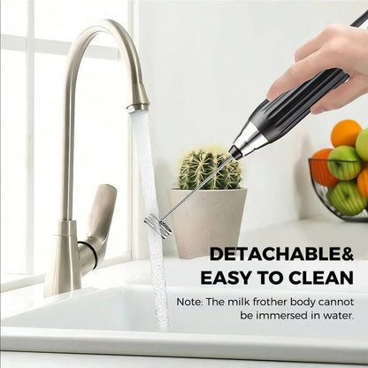 Electric Handheld Rechargeable Milk Frother Wand Egg Beater for Beverage Coffee