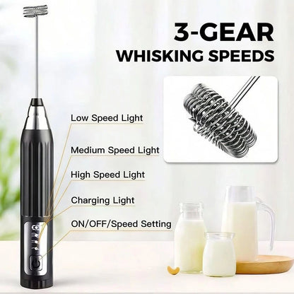 Electric milk frother wand