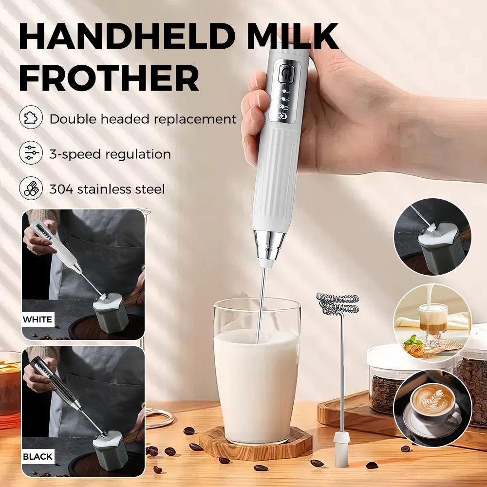Electric milk frother wand
