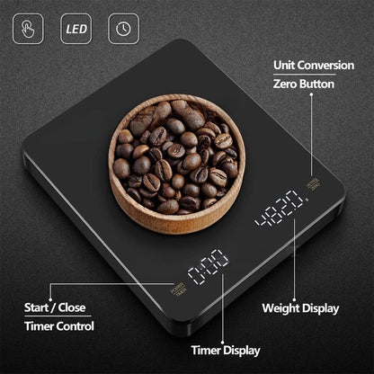 Digital coffee scale with timer