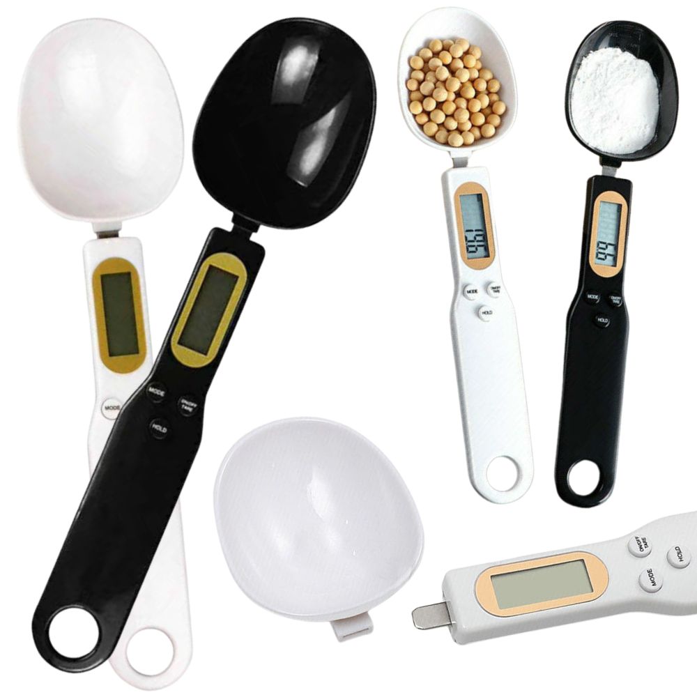 Food Scale Buttons Electronic Digital Food Scale Measuring Spoon LCD Spice Weight Kitchen ...